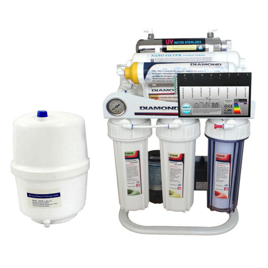 دستگاه تصفیه آب خانگی 10 مرحله ای ماورابنفش - نانوفیلتراسیون - قلیایی ساز-املاح معدنی -اسمزمعکوس مدل RO-DRNX740